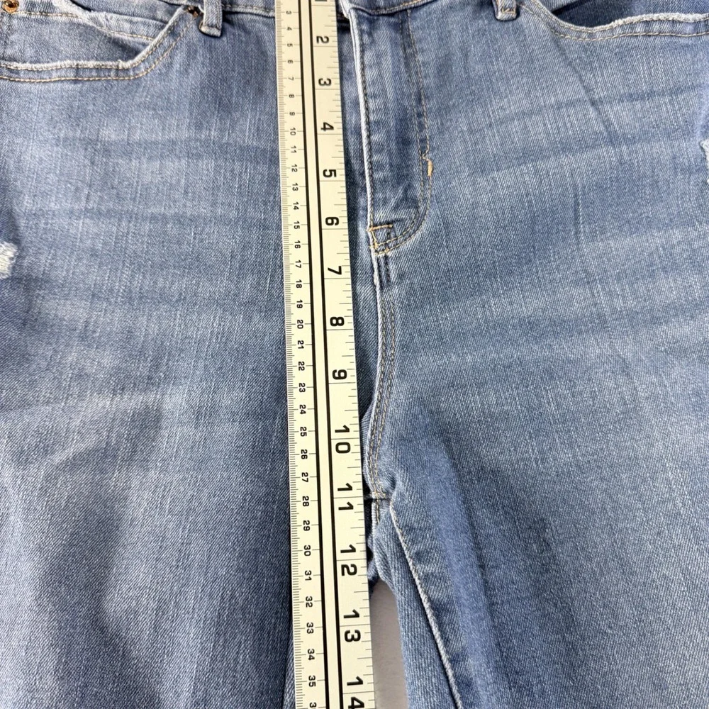 Nicole Miller New York Jeans SOHO High Rise Ankle Skinny Blue Distressed Size 12